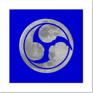 Mitsudomoe Moon negative Posters and Art